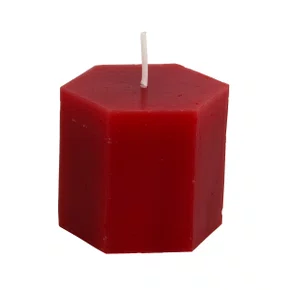 Vela Sextavada de Natal Vermelha