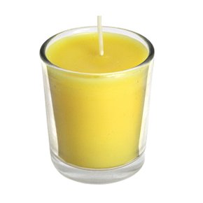 Vela Vidro Decorativa Amarela - 6 cm x 5 cm