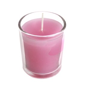 Vela Vidro Decorativa Rosa - 6 cm x 5 cm