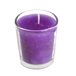 Vela Vidro Decortiva Roxa - 6 cm x 5 cm