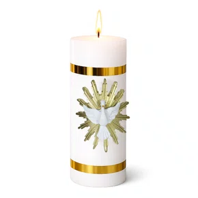 Vela Votiva G Premium Aplique Divino Espírito Santo