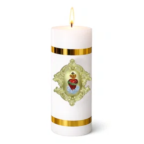 Vela Votiva G Premium Aplique Sagrado Coração de Jesus