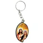 12 Unid - Chaveiro Chapa Aba Sagrado Coração de Jesus e Maria