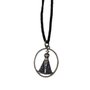 12 Unid - Cordão Nossa Senhora Aparecida Oval Azul e Prata 3 mm