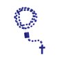 12 unid - Terço Nylon Azul Escuro Leitoso Entremeio Sag Coração de Jesus e Nossa Senhora Aparecida