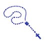 12 unid - Terço Nylon Azul Escuro Leitoso Entremeio Sag Coração de Jesus e Nossa Senhora Aparecida