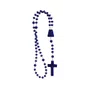 12 Unid - Terço Nylon Azul Translúcido Entremeio Sagrado Coração de Jesus e Nossa Senhora Aparecida 27cm