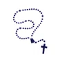 12 Unid - Terço Nylon Azul Translúcido Entremeio Sagrado Coração de Jesus e Nossa Senhora Aparecida 27cm