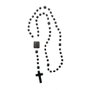 12 unid - Terço Nylon Marrom Leitoso Entremeio Sag Coração de Jesus e Nossa Senhora Aparecida  34cm