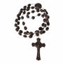 12 unid - Terço Nylon Marrom Leitoso Entremeio Sag Coração de Jesus e Nossa Senhora Aparecida  34cm