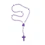 12 unid - Terço Nylon Roxo Translúcido Entremeio Sagrado Coração de Jesus e Nossa Senhora Aparecida  27cm