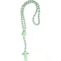 12 Unid - Terço Nylon Verde Claro Leitoso Entremeio Sagrado Coração de Jesus e Nossa Senhora Aparecida 27cm