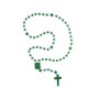 12 unid - Terço Nylon Verde Escuro Translucido Entremeio Sag Coração de Jesus e Nossa Senhora Aparecida 34cm