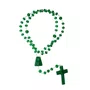 12 unid - Terço Nylon Verde Escuro Translúcido Entremeio Sagrado Coração de Jesus e Nossa Senhora Aparecida 4 mm