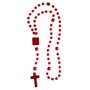 12 unid - Terço Nylon Vermelho Translucido Entremeio Sag Coração de Jesus e Nossa Senhora Aparecida