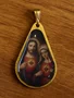 20 unid - Medalha Gota Sagrado Coração de Jesus e Imaculado Coração de Maria Frente e Verso