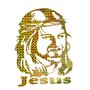 Adesivo Face de Cristo Dourado 19 cm X 14 cm