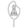 Adesivo Nossa Senhora Aparecida Terço em Branco 10 cm x 5 cm