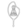 Adesivo Nossa Senhora Aparecida Terço em Branco 18 cm x 10 cm