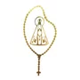 Adesivo Nossa Senhora Aparecida Terço em Dourado 18 cm x 8,5 cm