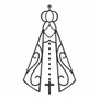 Adesivo Nossa Senhora Aparecida Vazado em Preto 11 x 6,5 cm