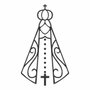 Adesivo Nossa Senhora Aparecida Vazado em Preto 11 x 6,5 cm