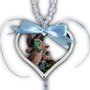 Adorno de Berço Anjo da Guarda Coração com Fita Azul 35 cm x 11 cm