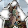 Adorno de Berço Anjo da Guarda Estrela com Fita Azul
