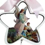 Adorno de Berço Anjo da Guarda Estrela com Fita Rosa 37 cm x 12 cm