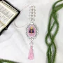 Adorno de Berço MDF de Nossa Senhora Aparecida Infantil Rosa Pérola Branca