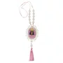Adorno de Berço MDF de Nossa Senhora Aparecida Infantil Rosa Pérola Branca