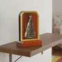 Adorno de Madeira de Nossa Senhora Aparecida Metal Oval Detalhe Acrílico - 10,5 cm