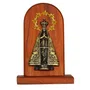 Adorno de Mesa Nossa Senhora Aparecida Metal Ouro Velho e Madeira - 18 x 12 cm 