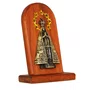 Adorno de Mesa Nossa Senhora Aparecida Metal Ouro Velho e Madeira - 18 x 12 cm 