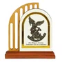 Adorno de Mesa São Miguel Arcanjo Vazado com Acrílico - 14 x 13 cm 