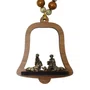Adorno de Porta Sino Sagrada Família Contas Marrom e Dourado - 21 cm x 9 cm