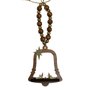Adorno de Porta Sino Sagrada Família Contas Marrom e Dourado - 21 cm x 9 cm