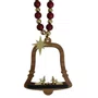 Adorno de Porta Sino Sagrada Família Metal Vermelho Dourado - 22 cm x 8,8 cm