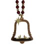 Adorno de Porta Sino Sagrada Família Metal Vermelho Dourado - 22 cm x 8,8 cm