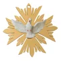Adorno MDF Divino Espírito Santo Raio Dourado - 14,5 cm