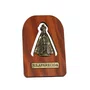 Adorno de Madeira Nossa Senhora Aparecida Metal Ouro Velho - 10 cm