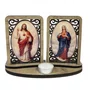 Adorno de Mesa do Sagrado Coração de Jesus e Imaculado Coração de Maria - 14 cm x 20 cm