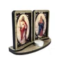 Adorno de Mesa do Sagrado Coração de Jesus e Imaculado Coração de Maria - 14 cm x 20 cm