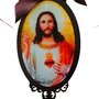 Adorno Oval de Porta Sagrado Coração de Jesus 30 x 10 cm