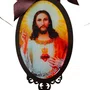 Adorno Oval Sagrado Coração de Jesus em MDF