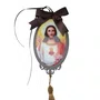 Adorno Oval Sagrado Coração de Jesus em MDF