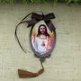 Adorno Oval Sagrado Coração de Jesus em MDF