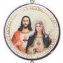 Adorno Redondo de Porta Sagrado Coração de Jesus e Imaculado Coração de Maria 3 Medalhas 40 x 8 cm