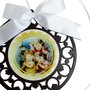 Adorno Redondo de Parede Mandala Anjos - 13,5 cm x 7,5 cm