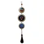 Adorno Redondo de Porta Natal Azul 3 Medalhas - 40 cm